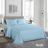 Royal Comfort 1200 Thread Count Sheet Set 4 Piece Ultra Soft Satin Weave Finish Double Sky Blue