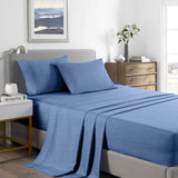 Royal Comfort 2000 Thread Count Bamboo Cooling Sheet Set Ultra Soft Bedding King Denim