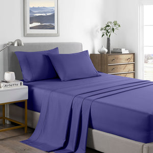 Royal Comfort 2000 Thread Count Bamboo Cooling Sheet Set Ultra Soft Bedding King Royal Blue