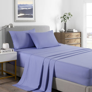 Royal Comfort 2000 Thread Count Bamboo Cooling Sheet Set Ultra Soft Bedding Single Mid Blue