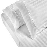 Royal Comfort 1200TC Sheet Set Damask Cotton Blend Ultra Soft Sateen Bedding Queen White