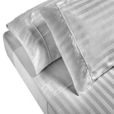 Royal Comfort 1200TC Sheet Set Damask Cotton Blend Ultra Soft Sateen Bedding Queen Silver