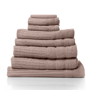 Royal Comfort Eden Egyptian Cotton 600GSM 8 Piece Luxury Bath Towels Set 8 Piece Rose