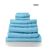 Royal Comfort Eden Egyptian Cotton 600GSM 8 Piece Luxury Bath Towels Set 8 Piece Aqua