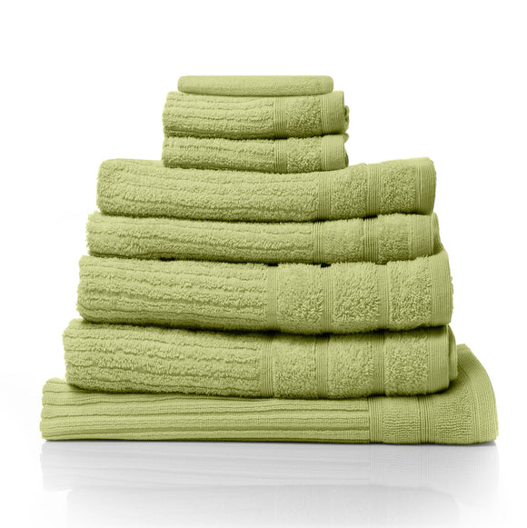 Royal Comfort Eden Egyptian Cotton 600GSM 8 Piece Luxury Bath Towels Set 8 Piece Spearmint