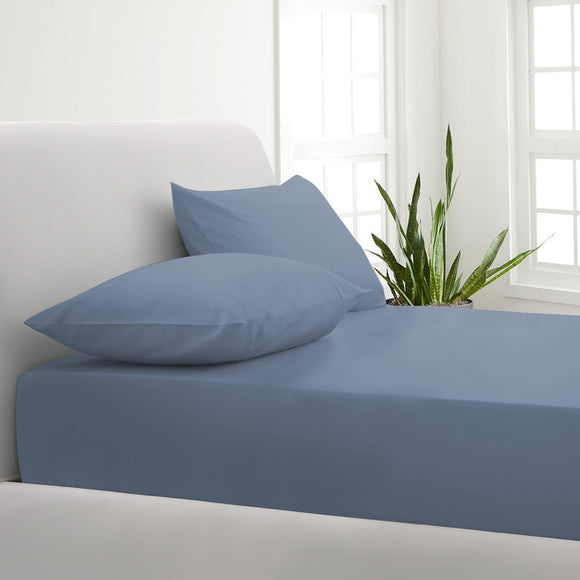 Park Avenue 1000TC Cotton Blend Sheet & Pillowcases Set Hotel Quality Bedding Queen Blue Fog