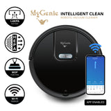 MyGenie WI-FI GMAX Robotic Vacuum Cleaner Mop App Control Dry & Wet Auto Robot 35 x 8.75cm Black