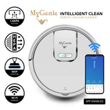 MyGenie WI-FI GMAX Robotic Vacuum Cleaner Mop App Control Dry & Wet Auto Robot 35 x 8.75cm White