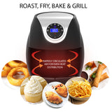 Kitchen Couture Digital Air Fryer 7L LED Display Low Fat Healthy Oil Free Black 7 Litre Black