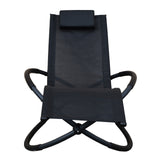 Arcadia Furniture Zero Gravity Portable Foldable Rocking Chair Recliner Lounge  Black