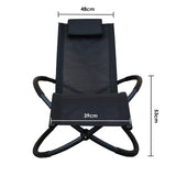 Arcadia Furniture Zero Gravity Portable Foldable Rocking Chair Recliner Lounge  Black