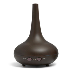 Essential Oil Diffuser Ultrasonic Humidifier Aromatherapy LED Light 200ML 3 Oils 15 x 15 x 20cm Dark Wood Grain