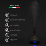 Essential Oil Diffuser Ultrasonic Humidifier Aromatherapy LED Light 200ML 3 Oils 15 x 15 x 20cm Dark Wood Grain