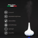 Essential Oil Diffuser Ultrasonic Humidifier Aromatherapy LED Light 200ML 3 Oils 15 x 15 x 20cm White