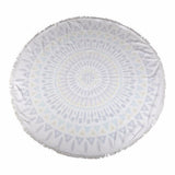 Milano Round Beach Towel with Tassels Print 140 cm 350 GSM Microfibre Blanket  Kensington