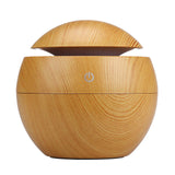 Milano Ultrasonic USB Diffuser with 10 Aroma Oils Humidifier LED Light 130ml 9.7 x 9.7 x 9.7cm Light Wood