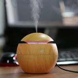 Milano Ultrasonic USB Diffuser with 10 Aroma Oils Humidifier LED Light 130ml 9.7 x 9.7 x 9.7cm Light Wood