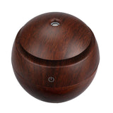 Milano Ultrasonic USB Diffuser with 10 Aroma Oils Humidifier LED Light 130ml 9.7 x 9.7 x 9.7cm Dark Wood