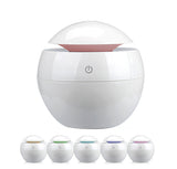 Milano Ultrasonic USB Diffuser with 10 Aroma Oils Humidifier LED Light 130ml 9.7 x 9.7 x 9.7cm White