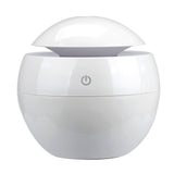 Milano Ultrasonic USB Diffuser with 10 Aroma Oils Humidifier LED Light 130ml 9.7 x 9.7 x 9.7cm White