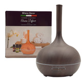 Milano Supreme Ultrasonic 400ml Aromatherapy Humidifier Diffuser LED with 3 Oils 16.5 x 26cm Dark Wood