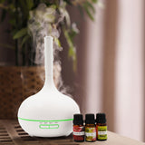 Milano Supreme Ultrasonic 400ml Aromatherapy Humidifier Diffuser LED with 3 Oils 16.5 x 26cm White