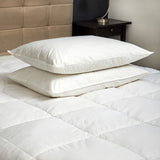 Goose Feather & Down Quilt 500GSM + Goose Feather and Down Pillows 2 Pack Combo Double White