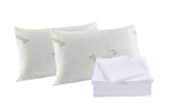 Royal Comfort Bamboo Blend Sheet Set 1000TC and Bamboo Pillows 2 Pack Ultra Soft Queen White