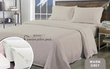 Royal Comfort Bamboo Blend Sheet Set 1000TC and Bamboo Pillows 2 Pack Ultra Soft Queen Warm Grey