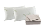 Royal Comfort Bamboo Blend Sheet Set 1000TC and Bamboo Pillows 2 Pack Ultra Soft King Warm Grey