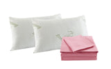 Royal Comfort Bamboo Blend Sheet Set 1000TC and Bamboo Pillows 2 Pack Ultra Soft King Blush