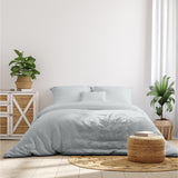 Royal Comfort 1000 Thread Count Bamboo Cotton Sheet and Quilt Cover Complete Set Queen Cool Grey