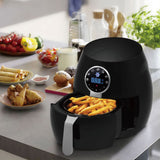 5 Litre Air Fryer Black And 1.7 Litre Kettle Blue LED Kitchen Package Deal Set  Black