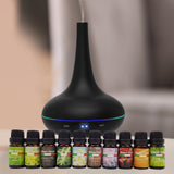 Milano Aroma Diffuser Set With 10 Pack Diffuser Oils Humidifier Aromatherapy  Black