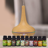 Milano Aroma Diffuser Set With 10 Pack Diffuser Oils Humidifier Aromatherapy  Light Wood