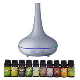 Milano Aroma Diffuser Set With 10 Pack Diffuser Oils Humidifier Aromatherapy  Matt Grey