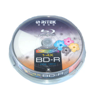 Ritek Blu-Ray BD-R 2X 25GB 130Min White Top  Printable 10pcs