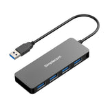 Simplecom CH319 Ultra Slim Aluminium 4 Port USB 3.0 Hub for PC Mac Laptop Black