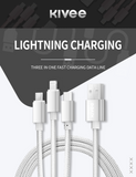 KIVEE CH061 USB to 3 IN 1 Charging Cable 1.2M Silver