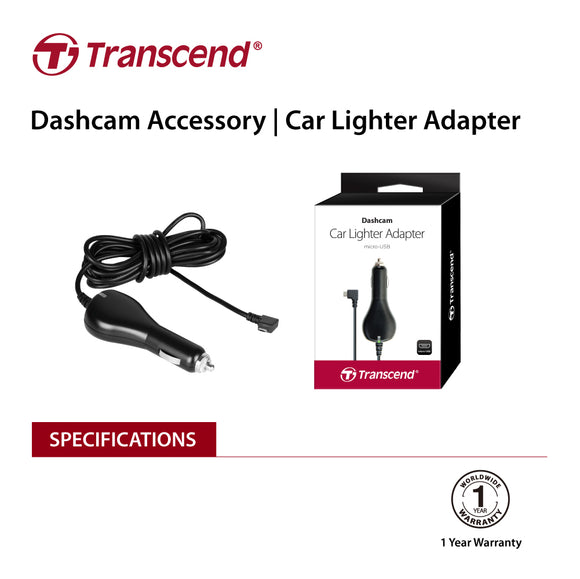 TRANSCEND TS-DPL2  Car Lighter Adapter for DrivePro, Micro-B (For DP230 / DP130 / DP110)