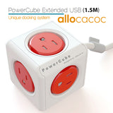 ALLOCACOC POWERCUBE Extended Boston Red 5 Outlets with 1.5M CABLE