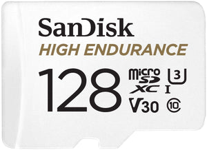 SANDISK HIGH ENDURANCE MICROSDHC CARD SQQNR 128G UHS-I C10 U3 V30 100MB/S R 40MB/S W SD ADAPTOR SDSQQNR-128G-GN6IA