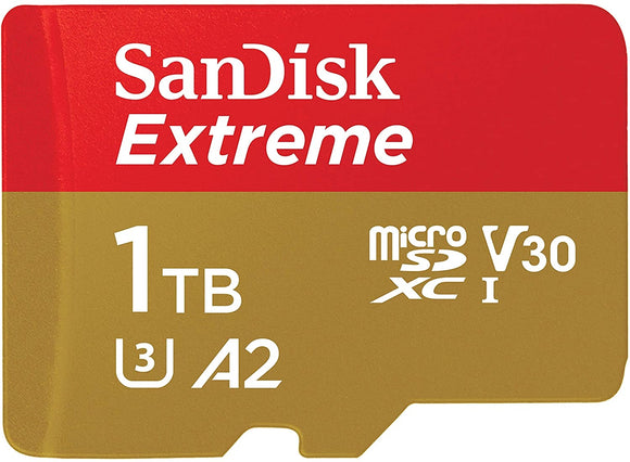 SanDisk 1TB Extreme microSDXC UHS-I Memory Card without Adapter - C10, U3, V30, 4K, A2, Micro SD - SDSQXA1-1T00-GN6MN