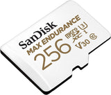 Sandisk Max Endurance Microsdxc Card SQQVR 256G (120 000 HRS) UHS-I C10 U3 V30 100MB/S R 40MB/S W SD Adaptor SDSQQVR-256G-GN6IA