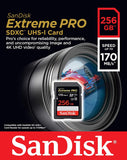 SANDISK SDSDXXY-256G-GNCIN SDXC Extreme Pro V30 4K/UHD UHS-I/U3 170MB