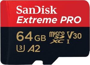 SANDISK  SDSQXCY-064G-GN6MA TF Extreme PRO A2 V30 UHS-I/U3 170R/90W WITH SD ADAPTER