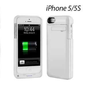 EZcool Battery Portable Charger Case For iPhone 5 5S white color