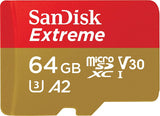 SANDISK SDSQXA2-064G-GN6MN MicroXD  Extreme A2 V30 UHS-I/U3 160R/60W NO SD ADAPTER