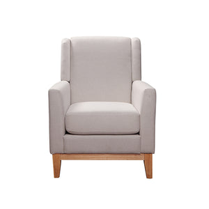 Armchair in Beige Colour Lounge Accent Chair Upholstered Fabric with Wooden leg