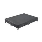 Mattress Base Ensemble Queen Size Solid Wooden Slat in Black with Removable Cover